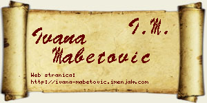 Ivana Mabetović vizit kartica